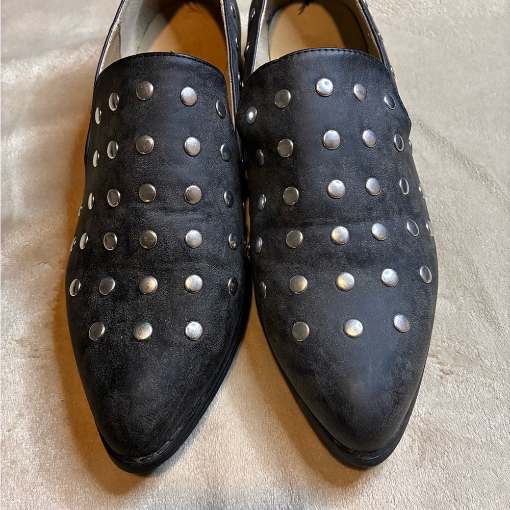 TC Black Studded Men's Loafers